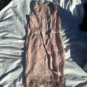 light pink crotchet dress